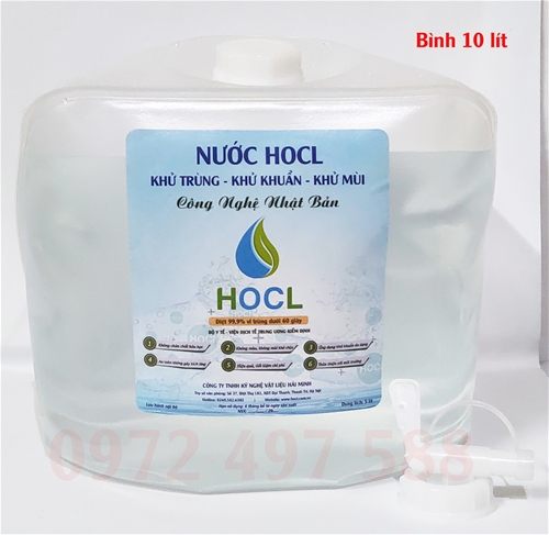 Nước HOCL khử trùng khử khuẩn bình 10 lít có vòi vặn tiện dụng